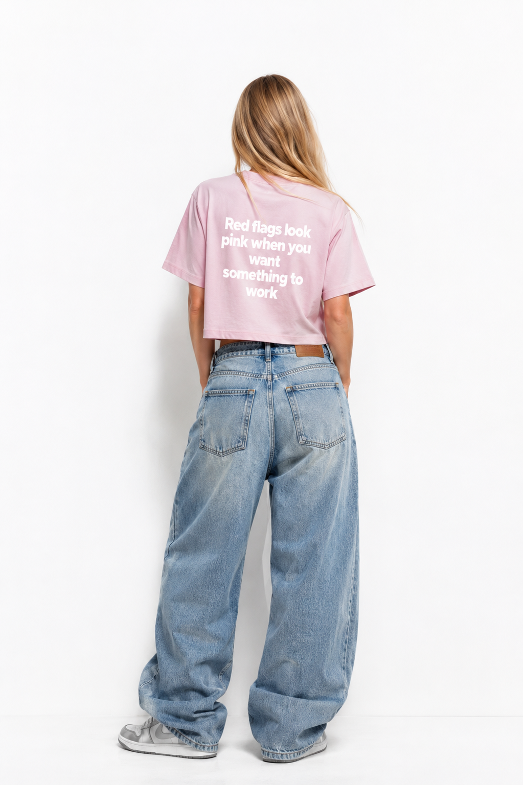 Women Crop Tee Pink
