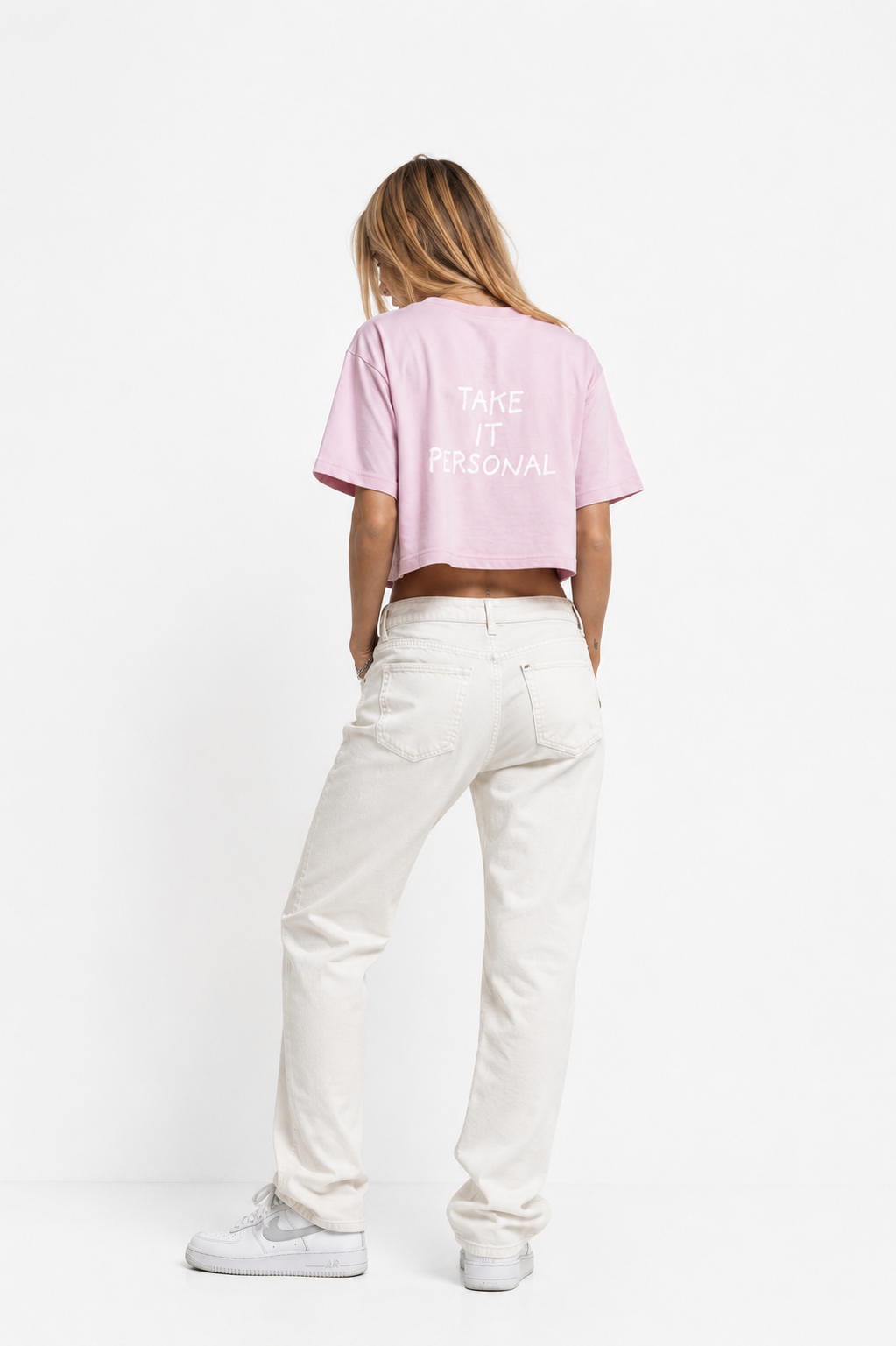 Women Crop Tee Pink