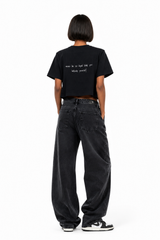 Women Crop Tee Black